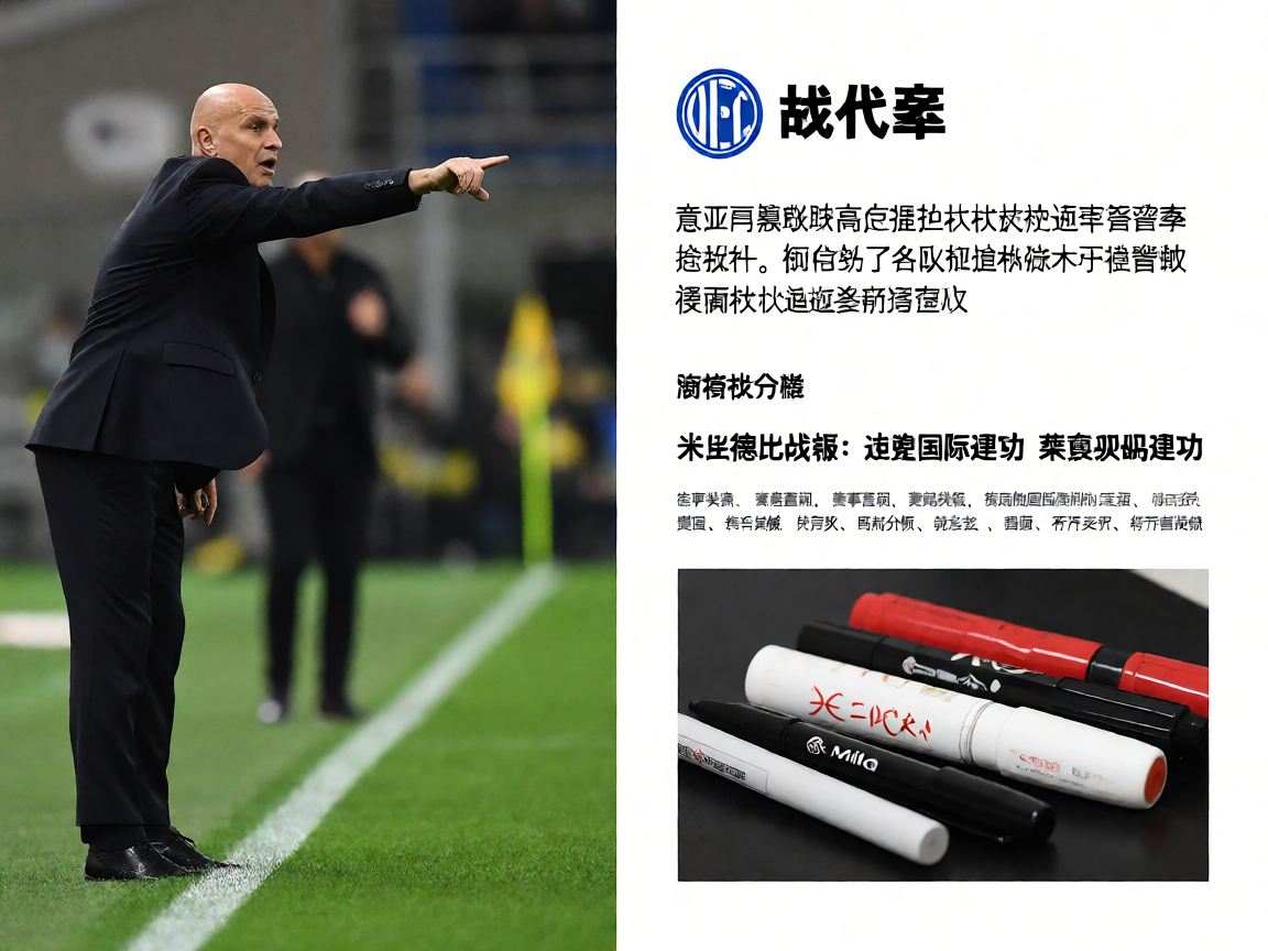 足球教练在场边指挥比赛，战术布置